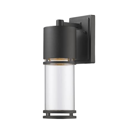 Z-Lite Luminata Outdoor LED Wall Light, Black & Clear 553M-BK-LED